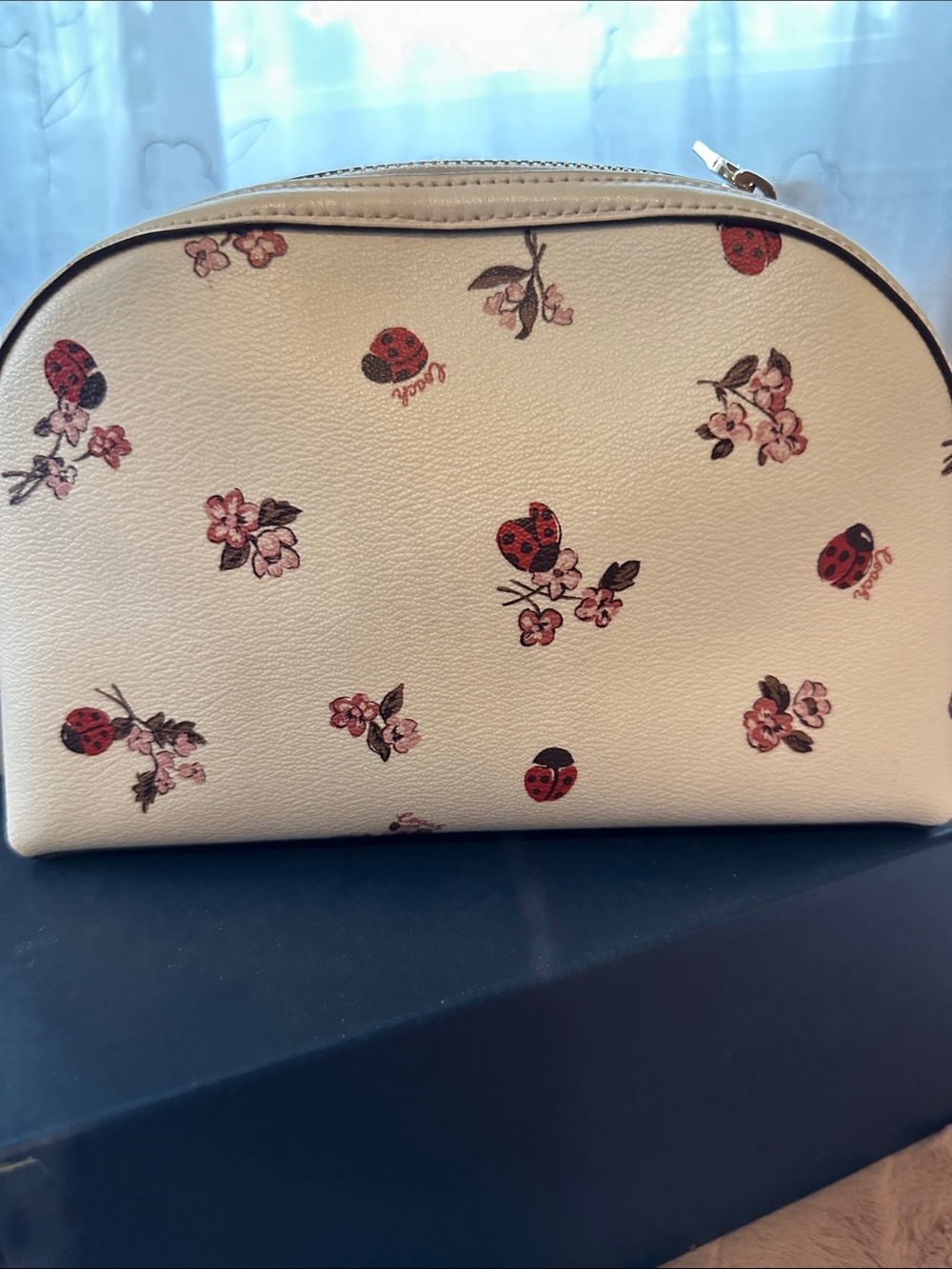 Coach Cream Floral & Ladybug Leather Crossbody - Picture 4 of 11